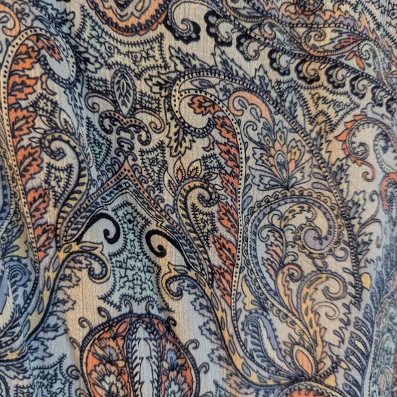 J. Jill Blue Paisley Blouse Size S - Picture 4 of 5